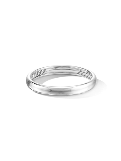 David Yurman Men's Dy Classic 18k White Gold Band Ring