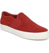 Vince Men's Fenton Slip-on Perforated Suede Sneakers In Jasper Red