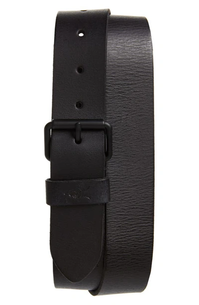 Allsaints Mens Black Thorn Branded Leather Belt 30