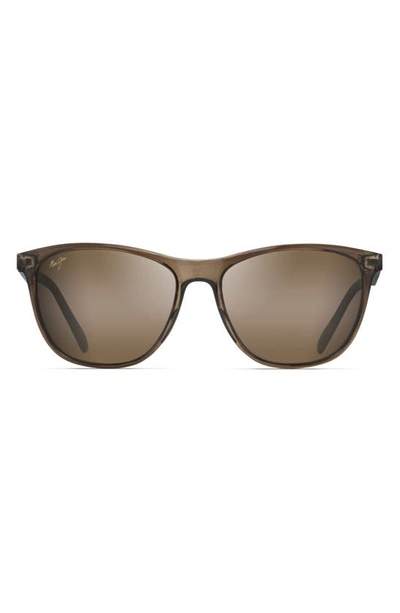 Maui Jim Women's Sugar Cane Polarized Mirrored Square Sunglasses, 57mm In Transparent Mocha/ Hcl Bronze