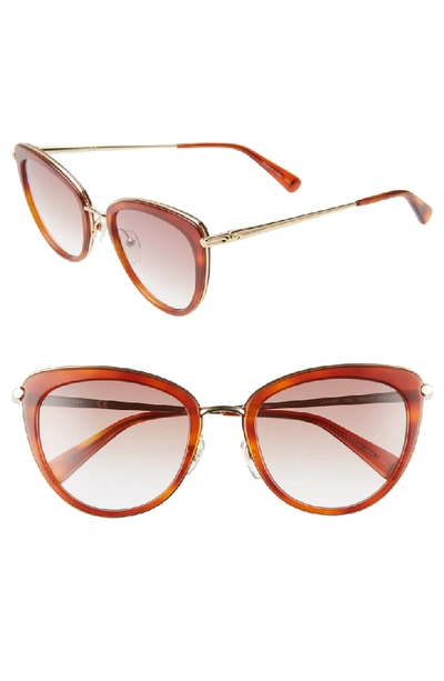 Longchamp Roseau 54mm Cat Eye Sunglasses - Blonde Havana