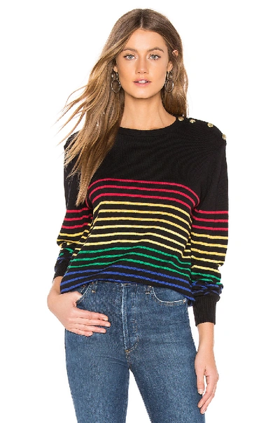 Central Park West Frascati Crew Nautical Sweater In Black.
