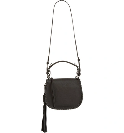 Allsaints Mori Lea Whipstitch Crossbody Bag In Black