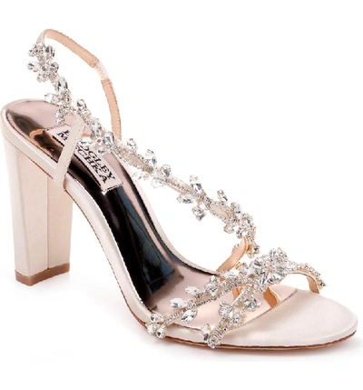 Badgley Mischka Women's Felda Crystal Embellished High-heel Sandals In Ivory Satin