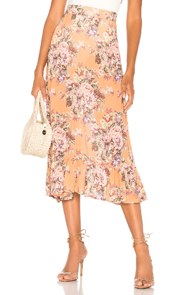 Auguste Bijoux Island Midi Skirt In Apricot
