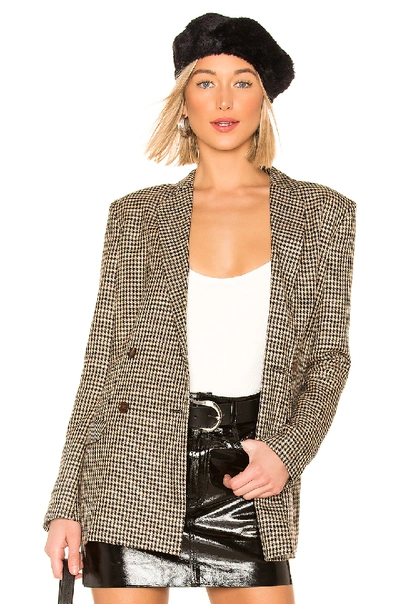 Capulet Dylan Double Breasted Blazer In Brown. In Houndstooth