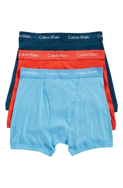 Calvin Klein 3-pack Boxer Briefs In Voltic/ Fountain/ Blue Star