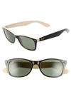 Ray Ban Small New Wayfarer 52mm Sunglasses - Black Beige/ Green