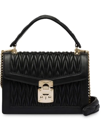 Miu Miu Miu Confidential Shoulder Bag In Black