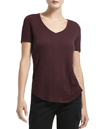 Atm Anthony Thomas Melillo Short Sleeve V-neck Tee In Merlot