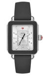 Michele Deco Sport Watch Head & Silicone Strap Watch, 34mm X 36mm