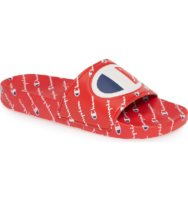 champion ipo repeat red slide sandals