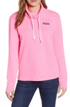 Vineyard Vines Classic Garment Dyed Funnel Neck Sweatshirt In Malibu Pink