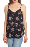 1.state Chiffon Inset Camisole In R Black Mult