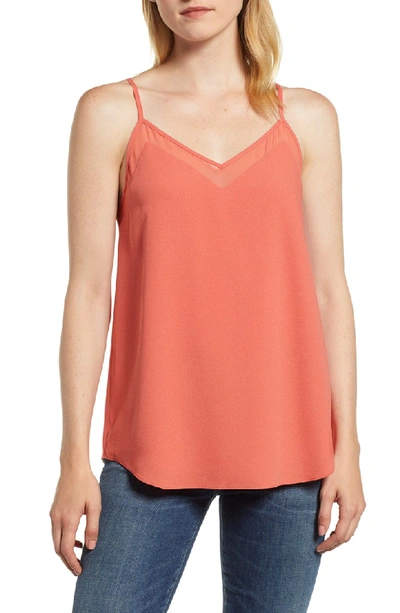 1.state Chiffon Inset Camisole In Desert Rose