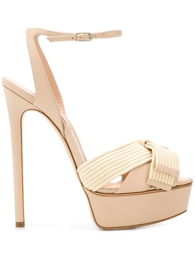 Casadei Flora Aiko Sandals In Neutrals