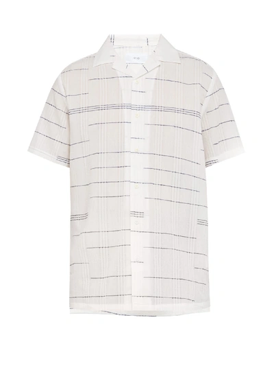 Onia Vacation Cotton-blend Seersucker Shirt In White