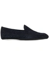 Bottega Veneta Intrecciato Suede Slippers In 4030 Blue