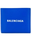 Balenciaga Baltimore Grained Leather Billfold Wallet In Blue