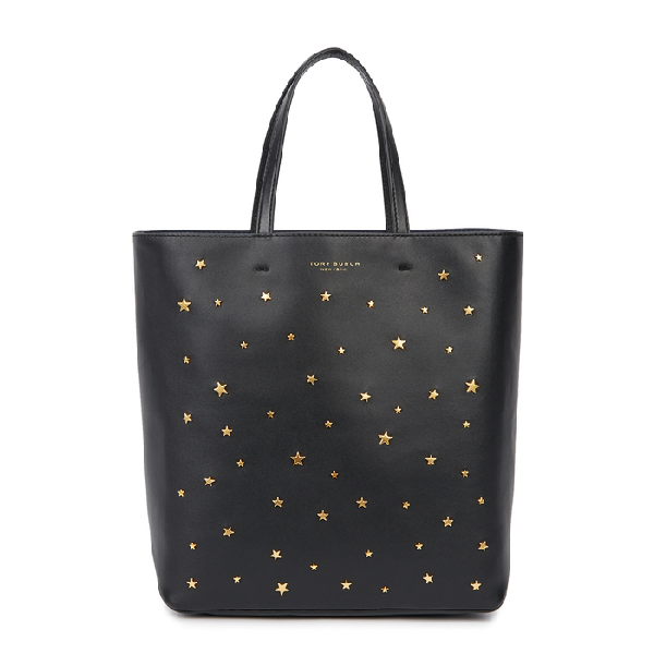 Tory Burch Star Stud Small Leather Tote In Black | ModeSens