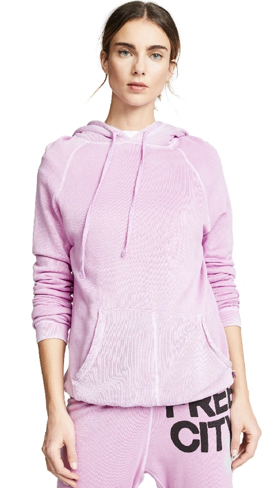 Freecity Superfluff Lux Hoodie In Pink Gum Glass