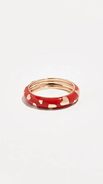 Alison Lou 14k Amour Band Ring In Tomato