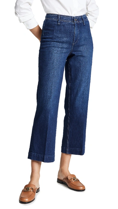 Paige Nellie Wide-leg Ankle Culotte Jeans In Livomo