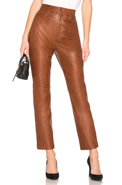 Lpa Leather Straight Leg Pants In Brown