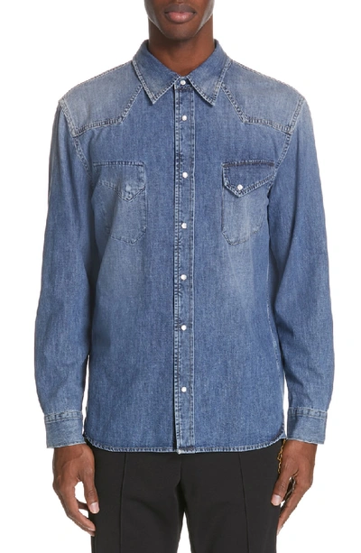 Maison Margiela Denim Sport Shirt In Indigo