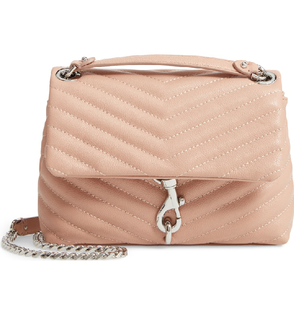 Rebecca Minkoff Edie Quilted Leather Crossbody Bag Beige In Doe