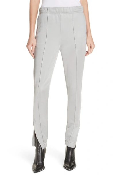 Alexander Wang T Zip Hem French Terry Joggers In Silver