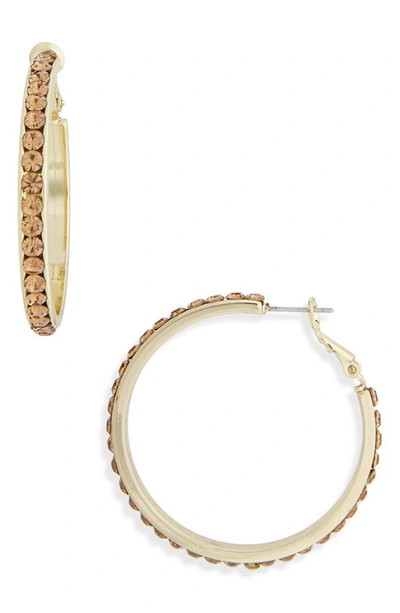 Stella & Ruby Crystal Hoop Earrings In Gold/ Colorado