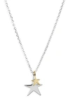 Estella Bartlett Bright Star Pendant Necklace In Silver/ Gold