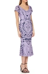 Js Collections Soutache Trumpet Dress In Orchid/ Navy