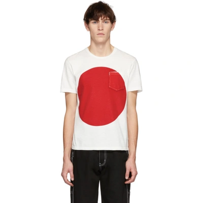 Blue Blue Japan Ssense Exclusive White And Red Big Circle T-shirt In 4- Red