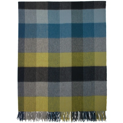 Paul Smith Yellow And Blue Check Blanket In 76.ylw.blu