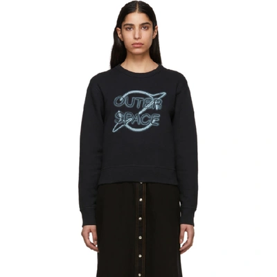 Rag & Bone Outer Space Graphic Crewneck Sweatshirt In Black