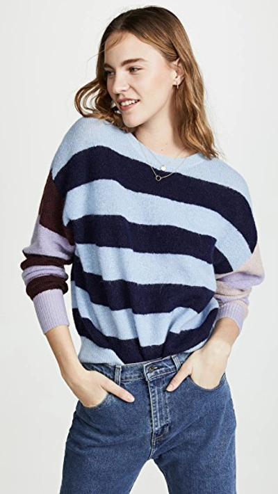 Parker Mila Stripe Merino Wool & Mohair-blend Sweater In Multi