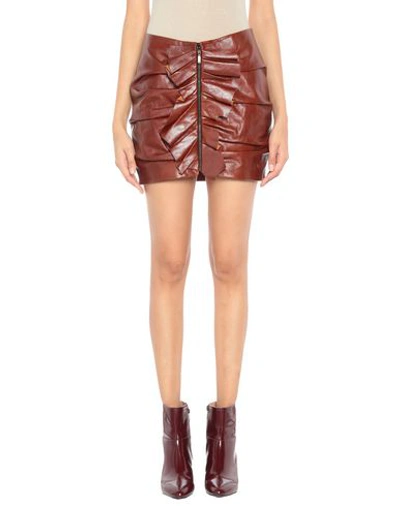 Saint Laurent Mini Skirt In Cocoa