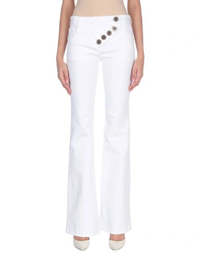Chloé Button-detailed Mid-rise Bootcut Jeans In White
