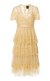 Needle & Thread Angelica Embroidered Tulle Midi Dress In Yellow