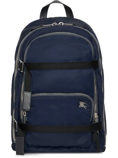 Burberry Large Ekd Aviator Nylon Backpack In Blue
