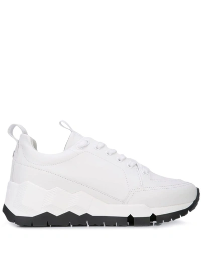 Pierre Hardy Street Life Leather Platform Sneakers In White