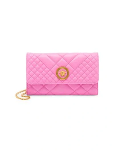 Versace Quilted Icon Evening Bag In Pink