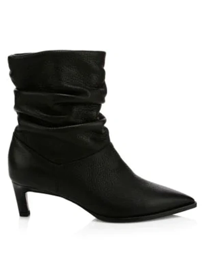 Aquatalia Maddy Slouchy Leather Boots In Black