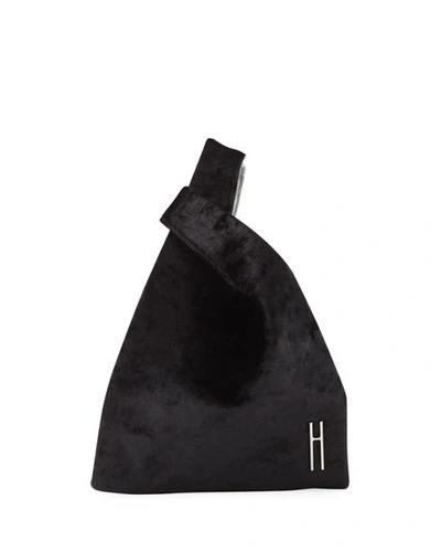 Hayward Mini Shopper Velvet Top Handle Bag, Black/white