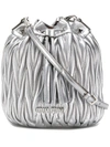 Miu Miu Matelassé Bucket Bag In Silver