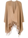 Rag & Bone Fringe-trim Cashmere Poncho In Heather Camel