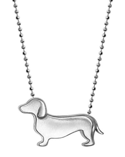 Alex Woo Little Animals Dachshund Pendant Necklace In Sterling Silver, 16