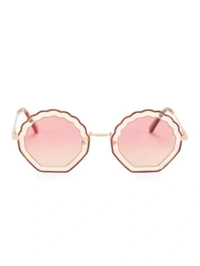 Chloé Tally 56mm Shell Sunglasses In Havana Pink